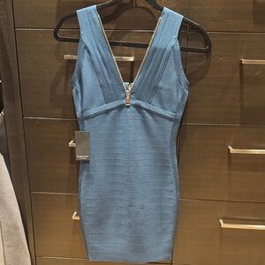 Guess by Marciano Blue V-Neck Dress